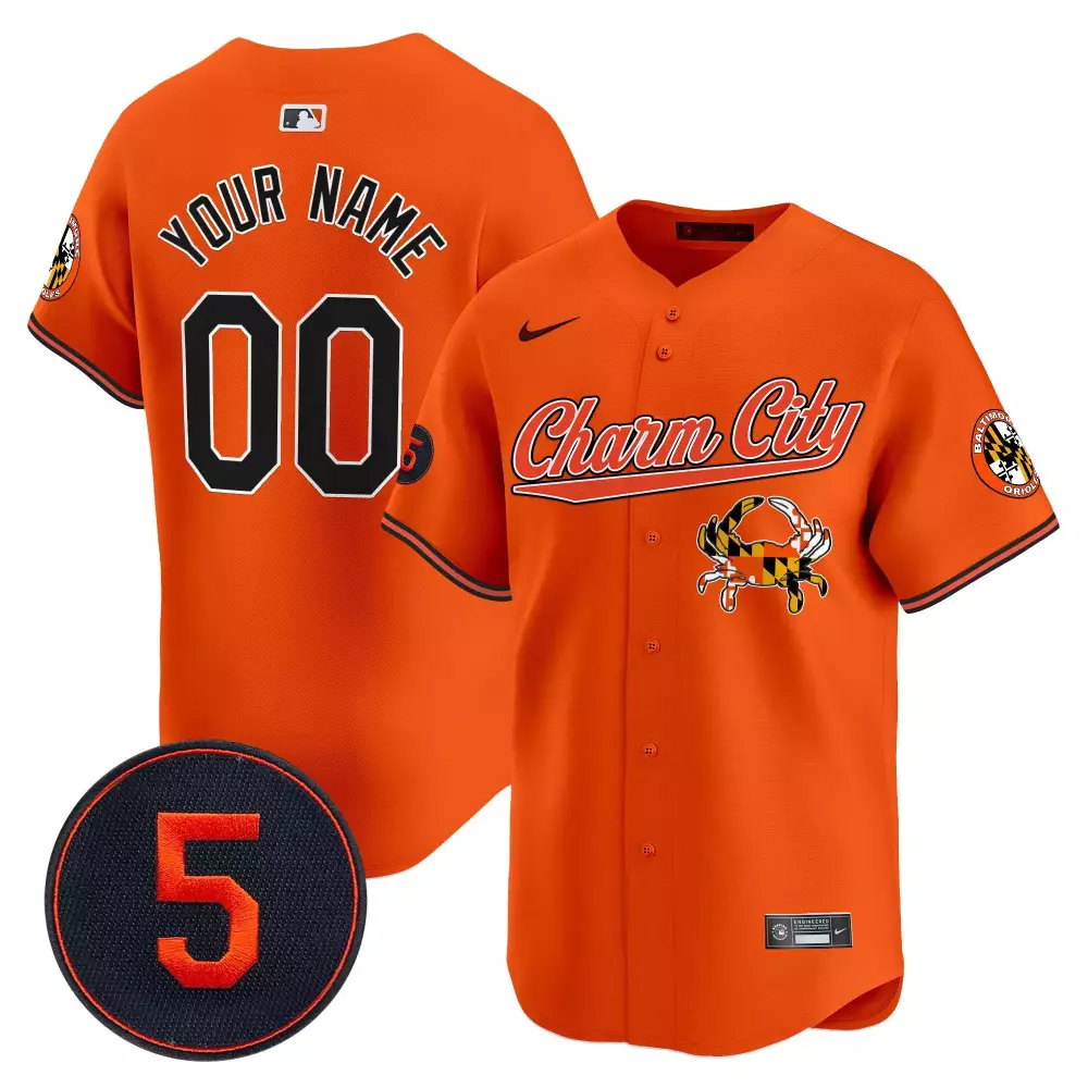 orange youth baltimore orioles robinson patch vapor premier limited custom jersey v7 all stitched
