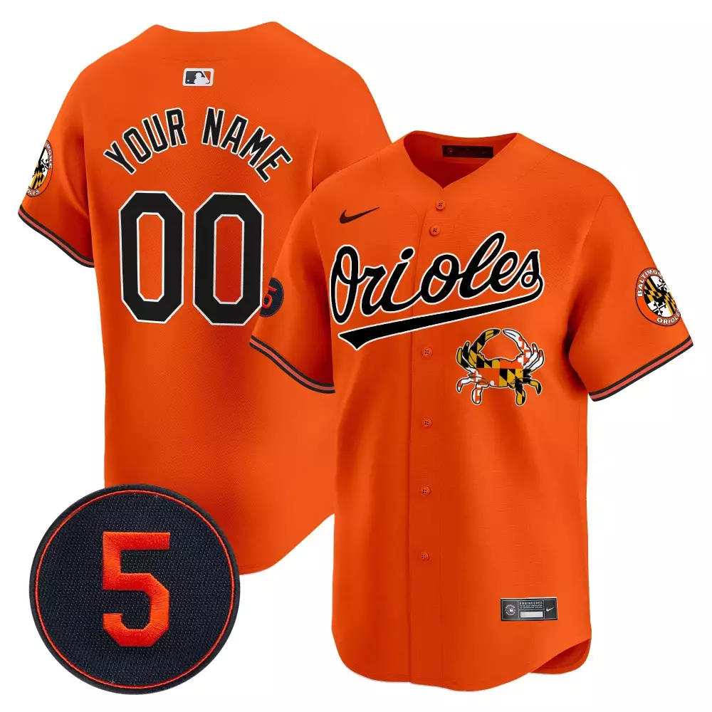 orange youth baltimore orioles robinson patch vapor premier limited custom jersey v7 all stitched