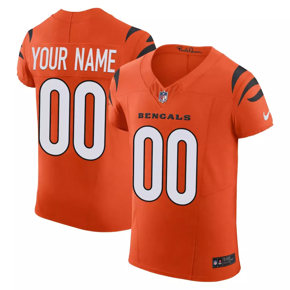 orange youth cincinnati bengals ohio patch vapor limited custom jersey v2 all stitched