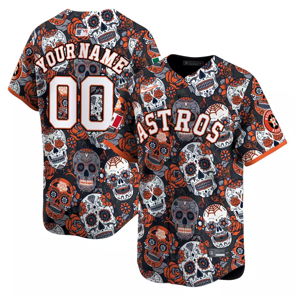 Youth Houston Astros Sugar Skull Mexico Vapor Premier Jersey | Limited Edition Custom Fan Gear | For Men, Women & Youth