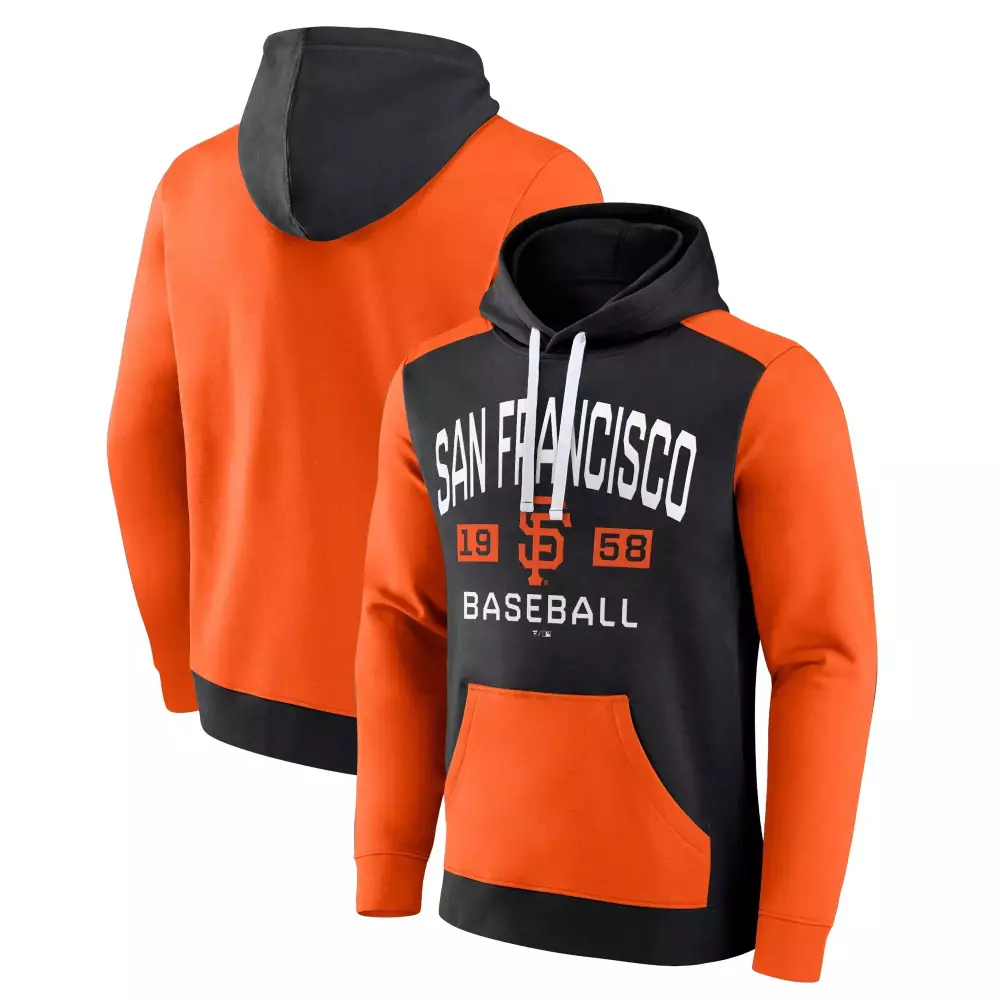 orange youth san francisco giants orange chip in pullover hoodie all stitched