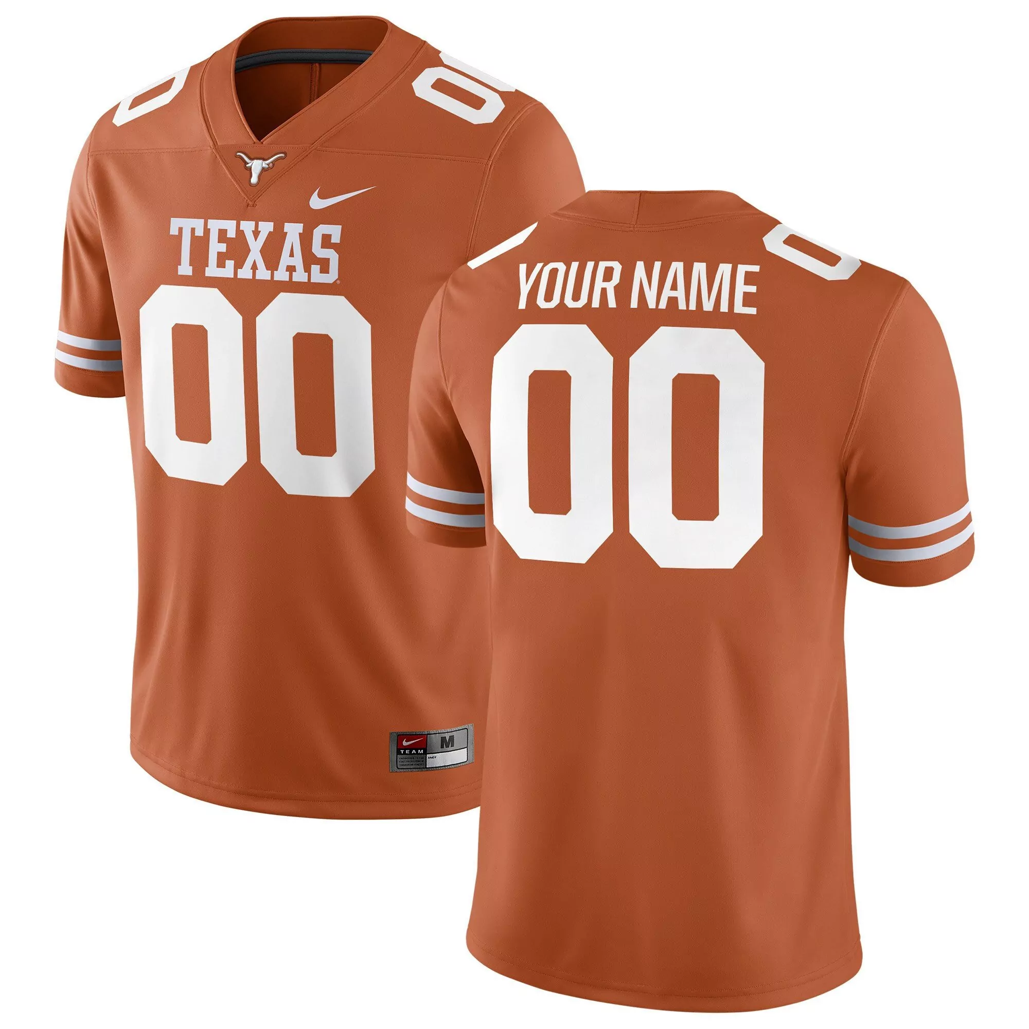 orange youth texas longhorns custom orange jersey all stitched