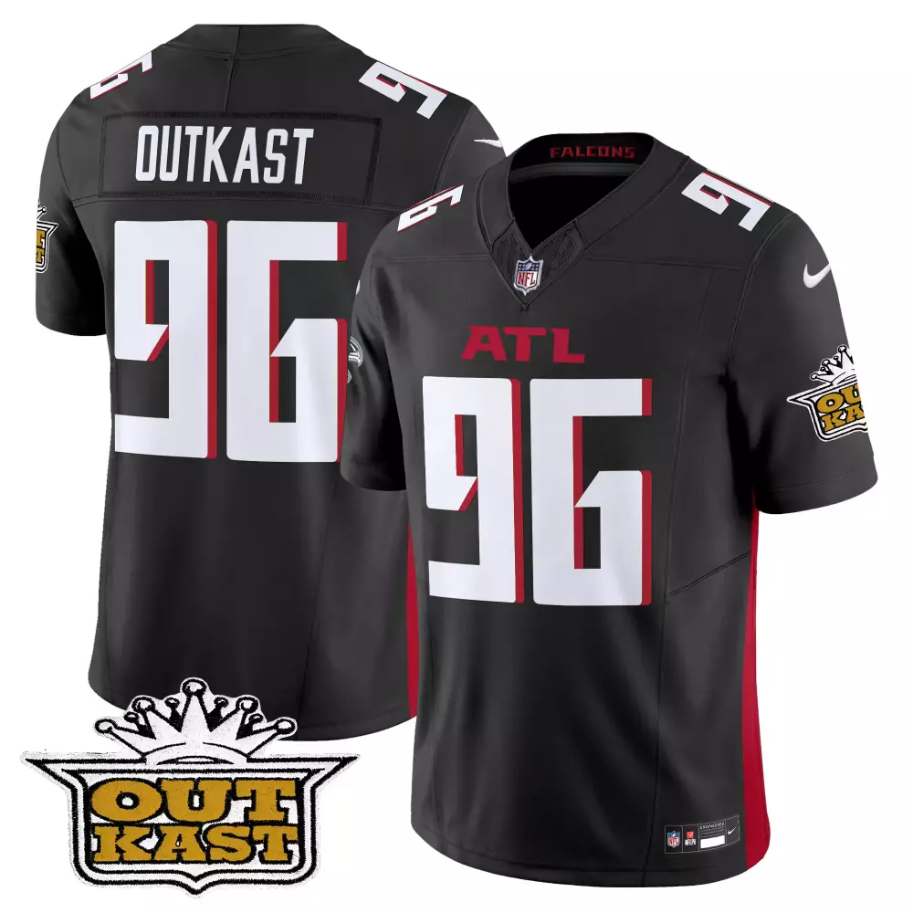outkast black alternate mens outkast x atlanta falcons 2024 vapor limited jersey all stitched