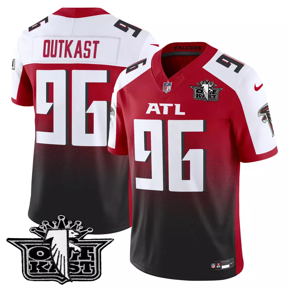 outkast red alternate mens outkast x atlanta falcons 2024 vapor limited jersey v2 all stitched