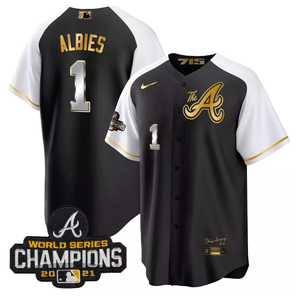 Ozzie Albies Atlanta Braves 2025 Black Limited Edition Atliens The A Flex Base Jersey | All Stitched | Fan Gear for Men, Women & Youth