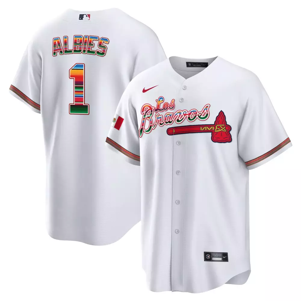 ozzie albies white mens atlanta braves blooper patch vapor premier limited jersey all stitched