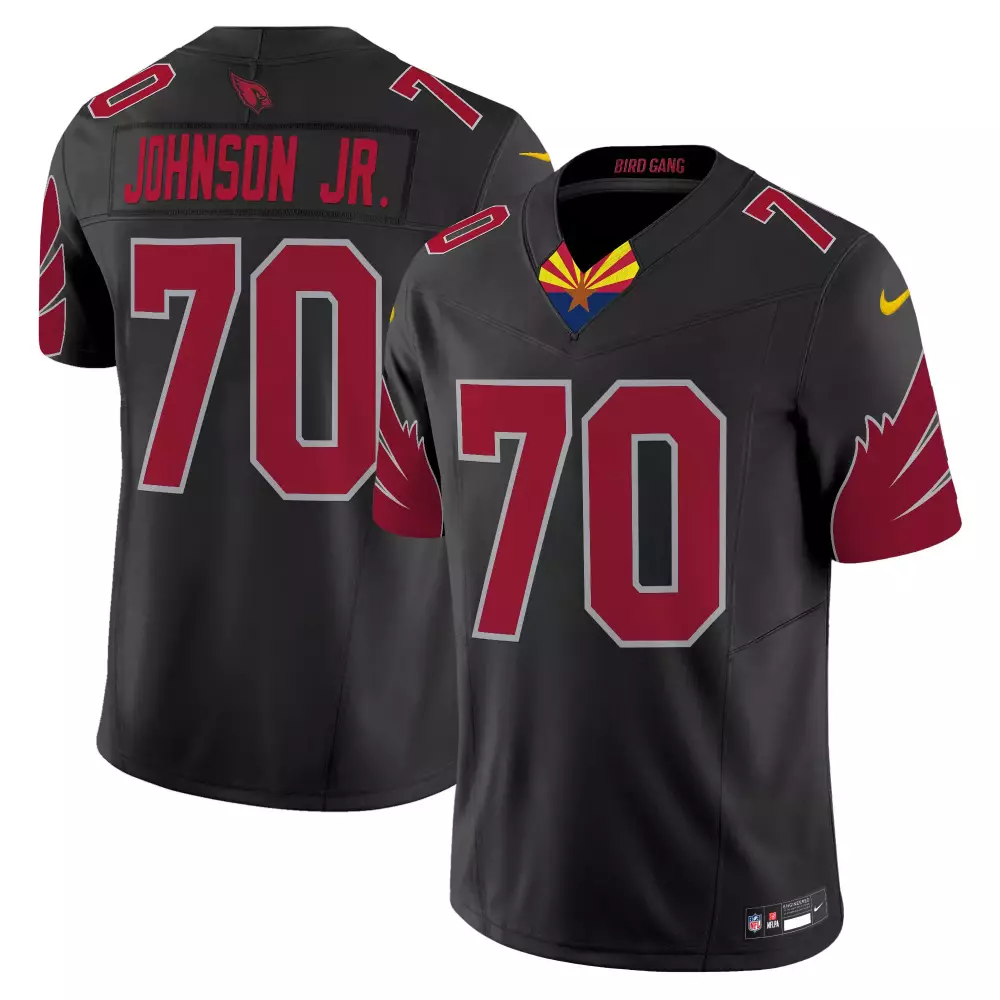 paris johnson jr black alternate mens arizona cardinals 2024 special vapor limited jersey v2 all stitched