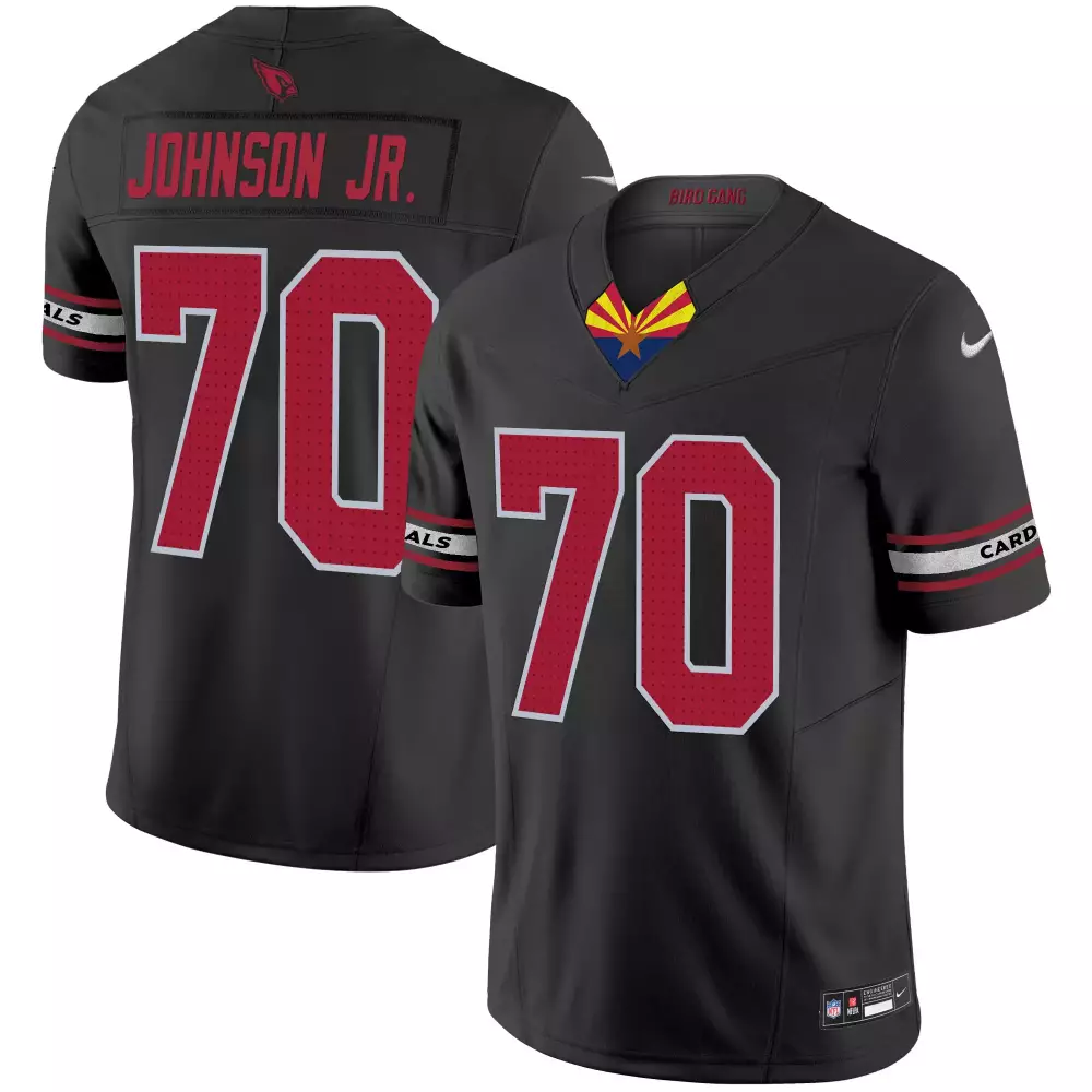 paris johnson jr black alternate mens arizona cardinals 2024 special vapor limited jersey v2 all stitched