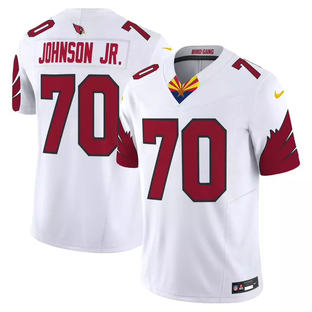 paris johnson jr white mens arizona cardinals 2024 game jersey all stitched