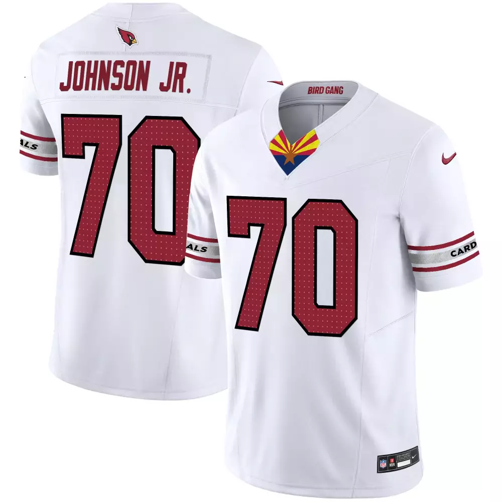 paris johnson jr white mens arizona cardinals 2024 game jersey all stitched