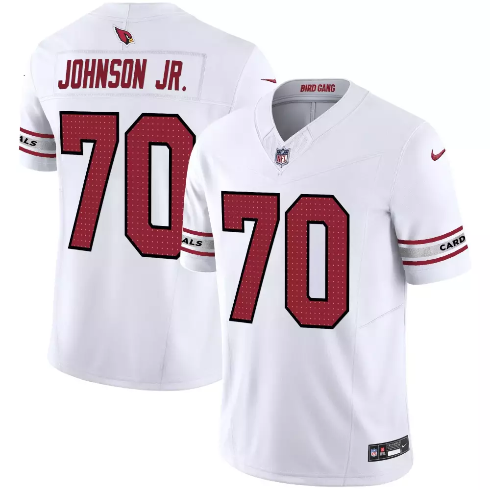 paris johnson jr white mens arizona cardinals 2024 game jersey all stitched