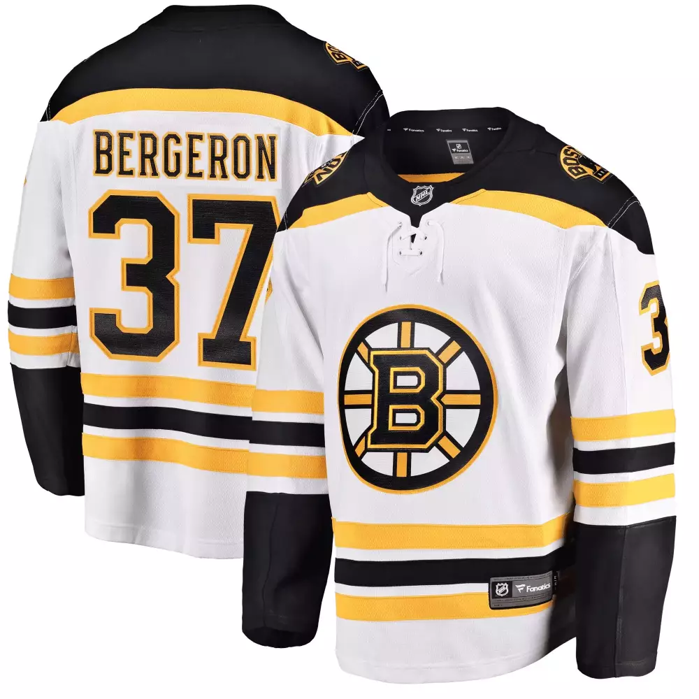 patrice bergeron men mens boston bruins breakaway player jersey white all stitched