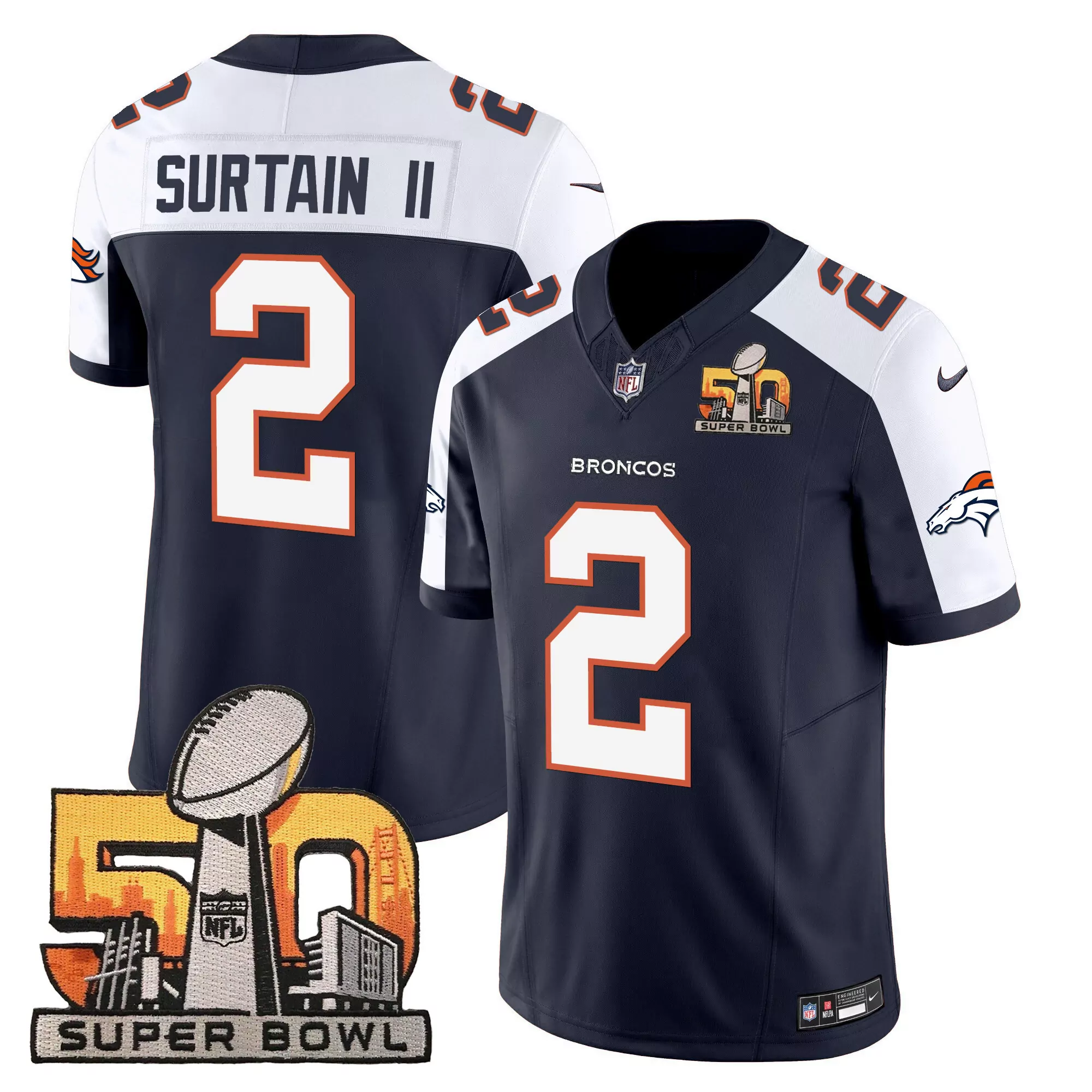 patrick surtain ii men denver broncos 2024 salute to service vapor limited jersey arctic camo all stitched
