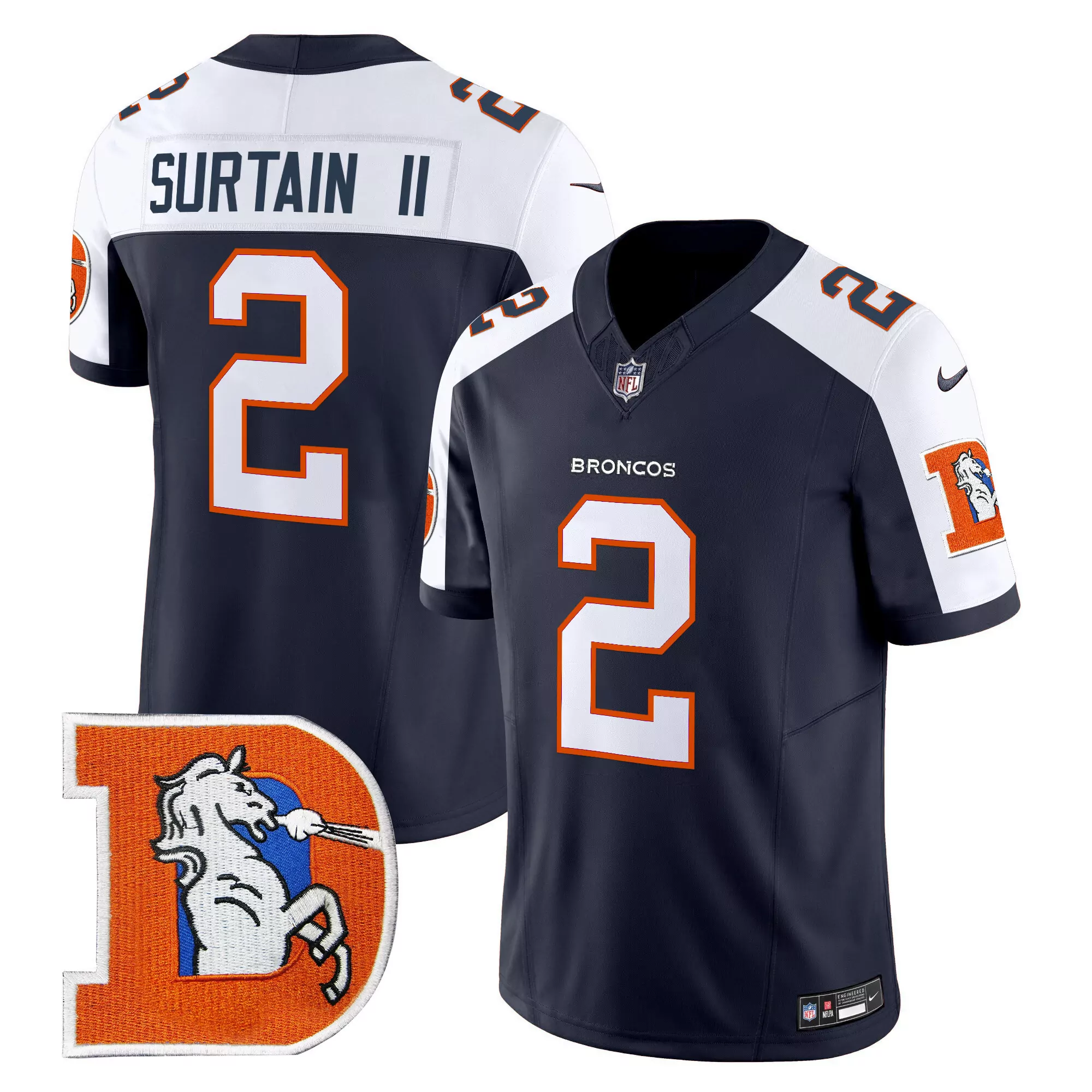 patrick surtain ii men denver broncos 2024 salute to service vapor limited jersey arctic camo all stitched