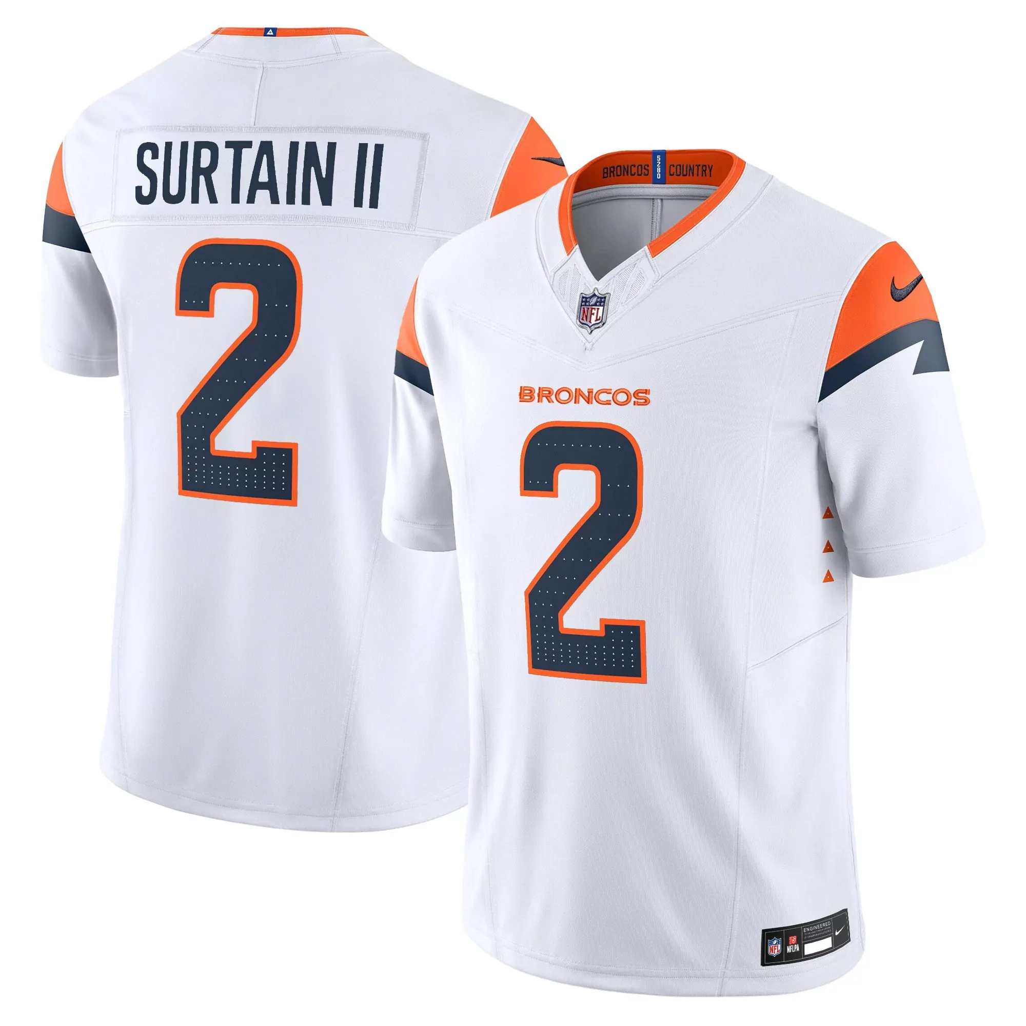 patrick surtain ii orange womens denver broncos throwback vapor limited jersey v2 all stitched