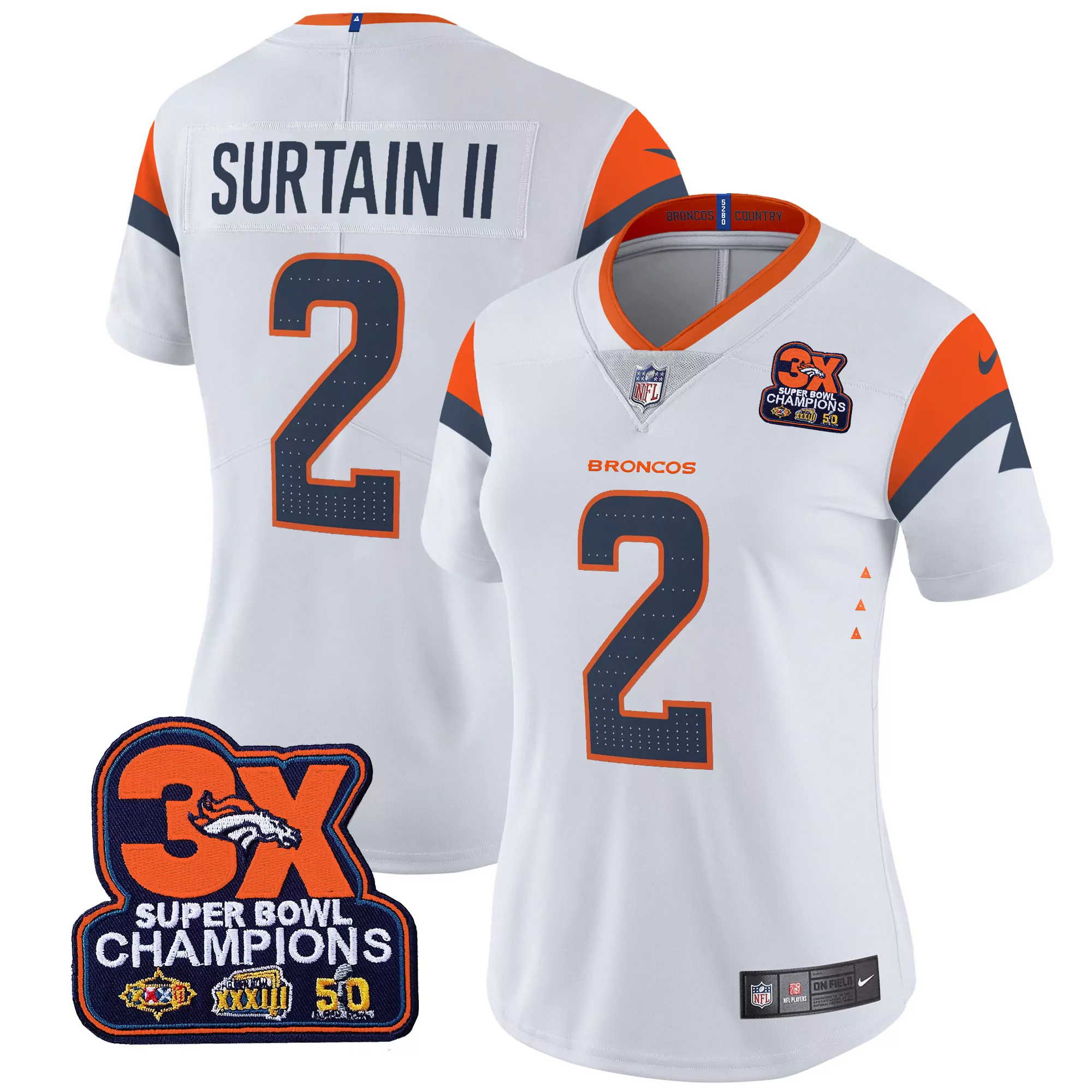 patrick surtain ii white mens denver broncos throwback vapor limited jersey v2 all stitched