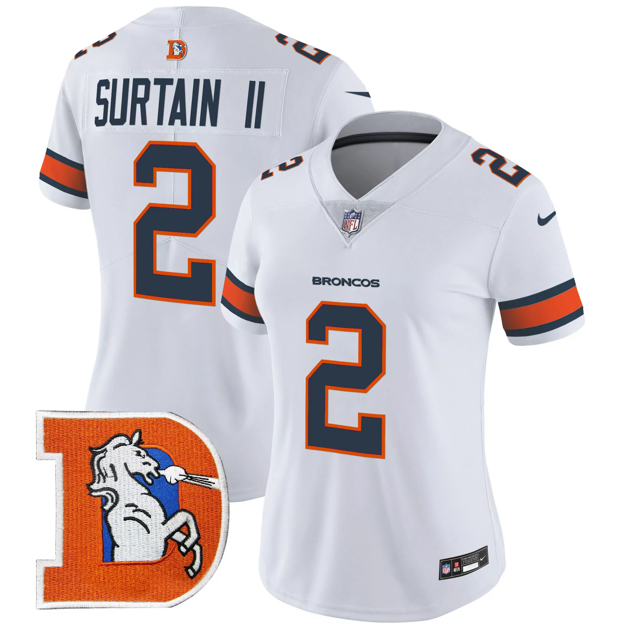 patrick surtain ii white mens denver broncos throwback vapor limited jersey v2 all stitched