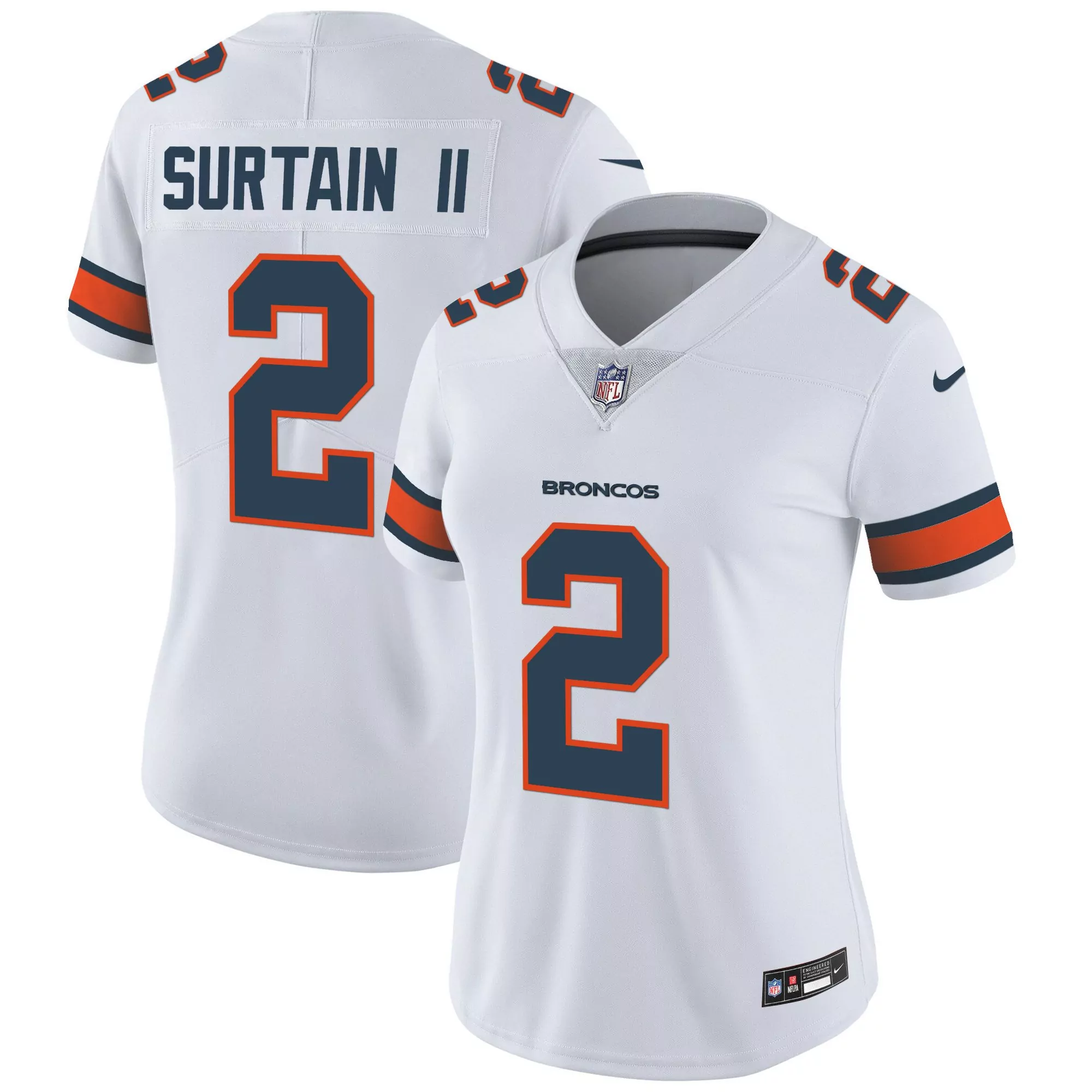 patrick surtain ii white womens denver broncos vapor limited jersey all stitched