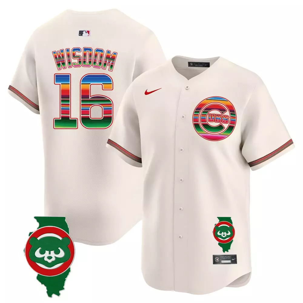 Patrick Wisdom Cream Men's Cubs Mexico Illinois Patch Jersey | Vapor Premier Limited Edition | Fan Gear for Men, Women & Youth