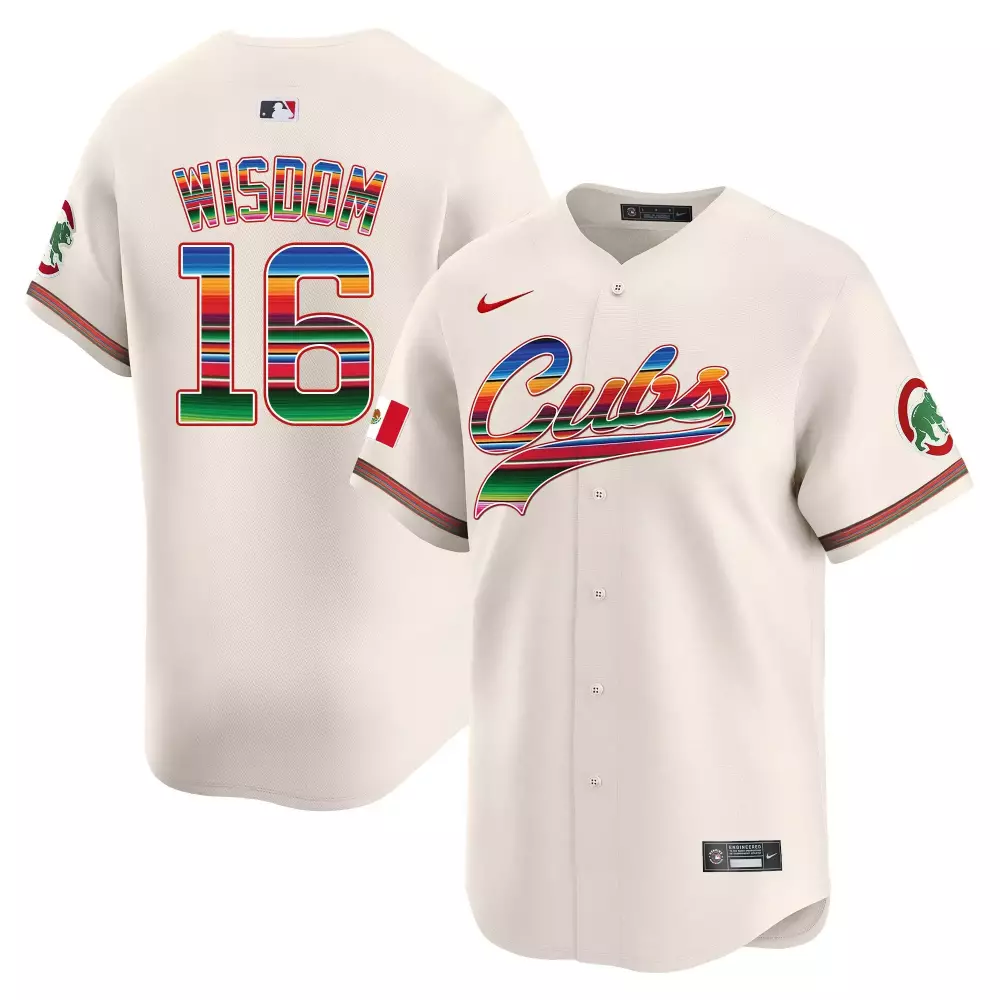 Patrick Wisdom Cream Men's Cubs Mexico Illinois Patch Jersey | Vapor Premier Limited Edition | Fan Gear for Men, Women & Youth