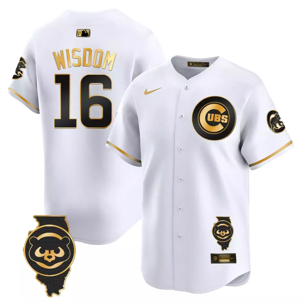 Wisdom Cubs Illinois Patch Jersey V2 | Stitched Limited Edition Fan Gear for Men, Women & Youth