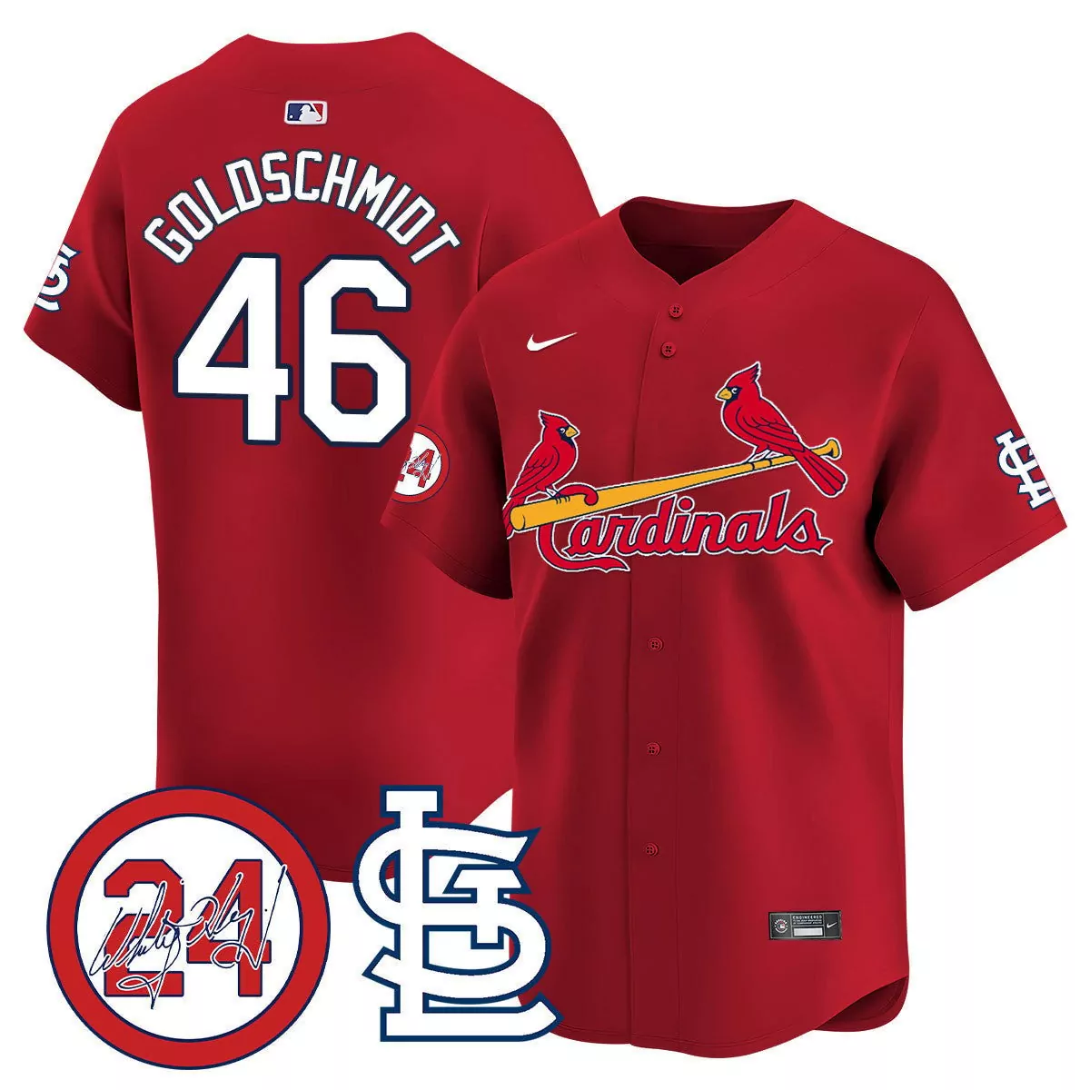 paul goldschmidt red mens st louis cardinals memorial vapor premier limited jersey all stitched