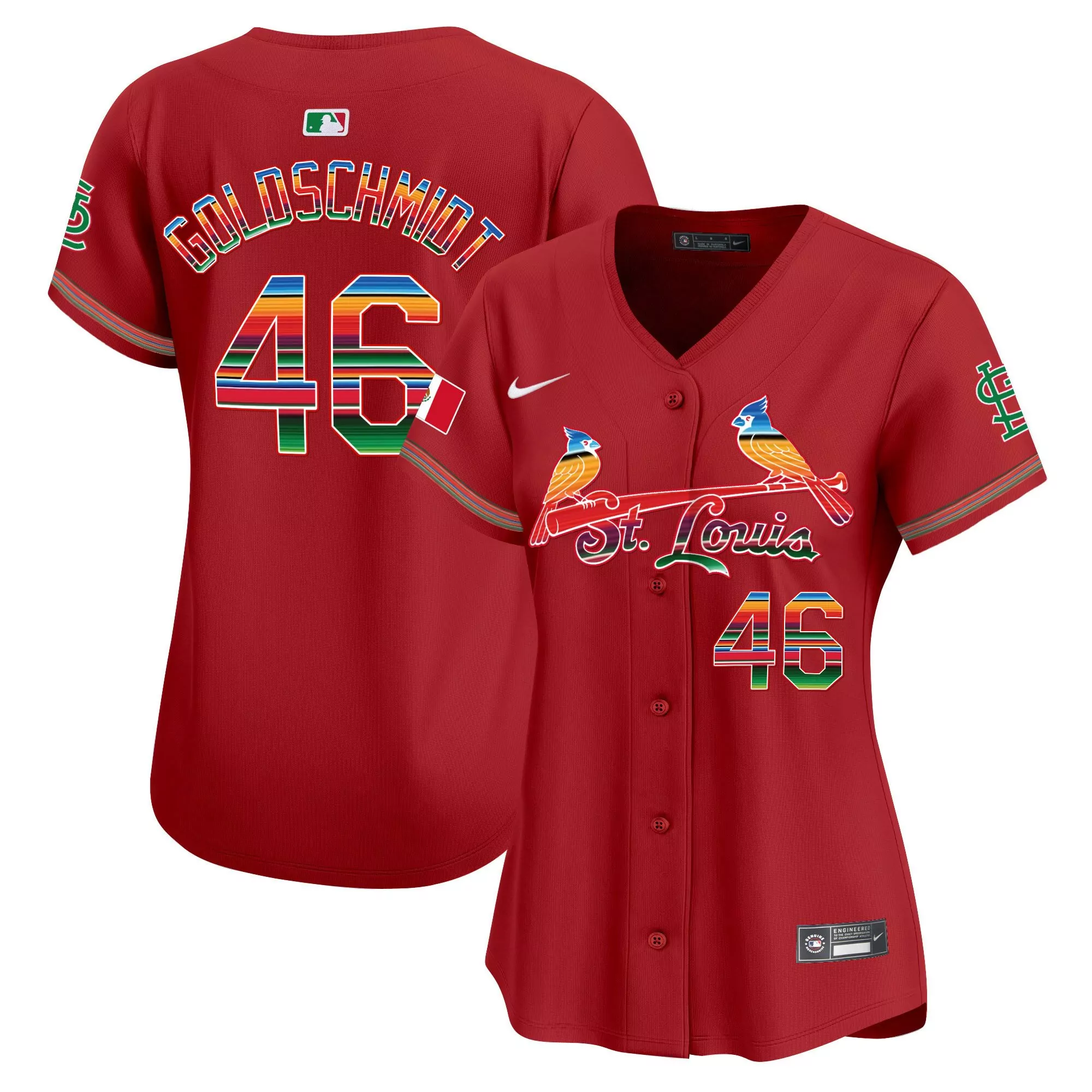 paul goldschmidt red womens st louis cardinals mexico vapor premier limited jersey all stitched