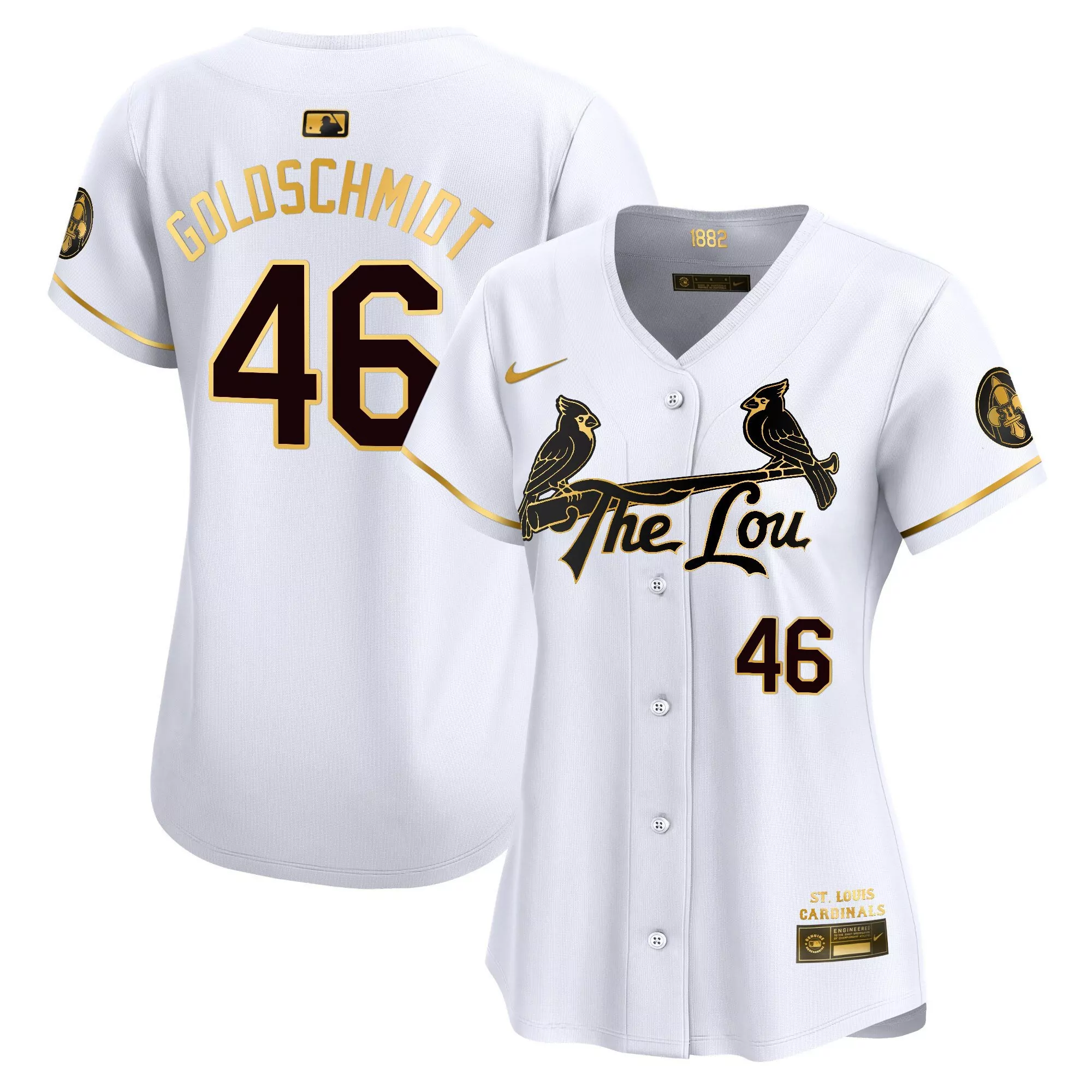 paul goldschmidt white gold womens st louis cardinals 2024 city connect vapor premier limited jersey all stitched