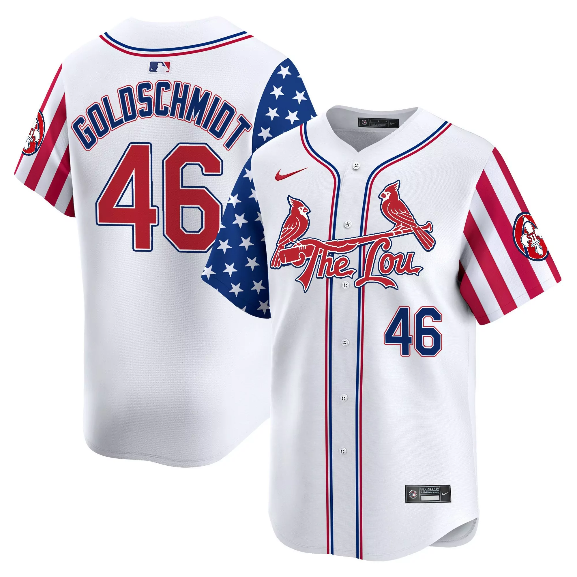 paul goldschmidt white mens st louis cardinals 2024 independence day vapor premier limited jersey all stitched