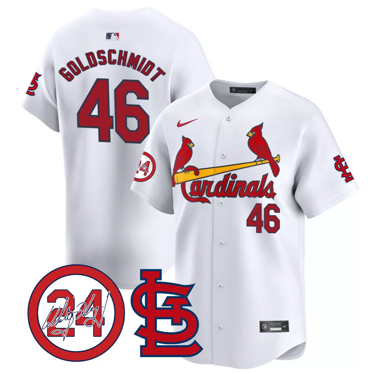 paul goldschmidt white mens st louis cardinals memorial vapor premier limited jersey all stitched