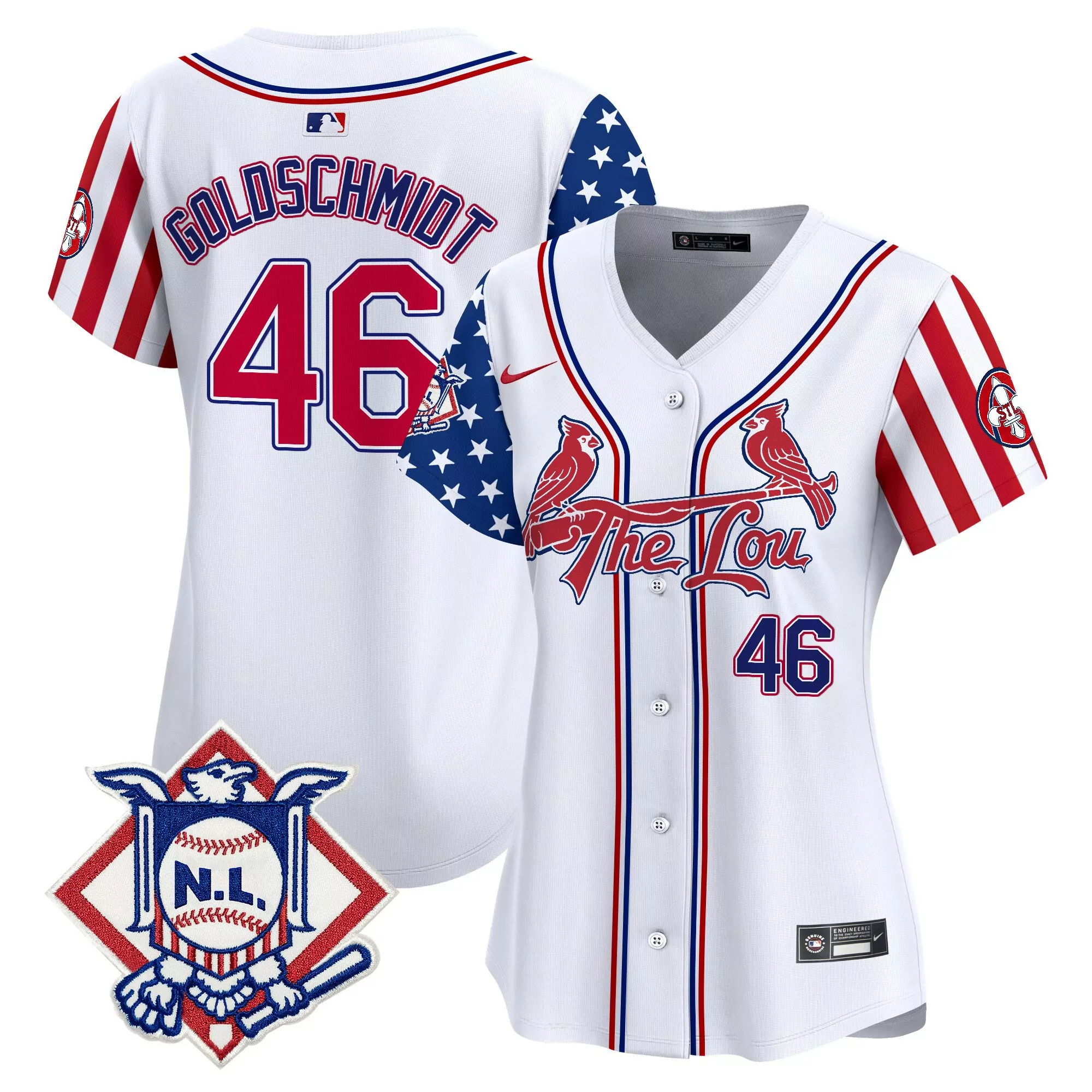 paul goldschmidt white womens st louis cardinals 2024 fourth of july vapor premier limited jersey all stitched