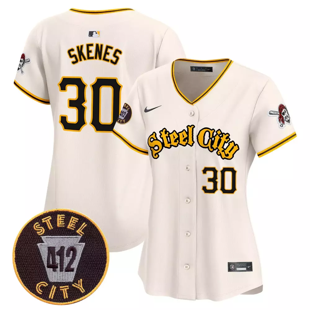 paul skenes cream womens pittsburgh pirates 412 patch vapor premier limited jersey all stitched