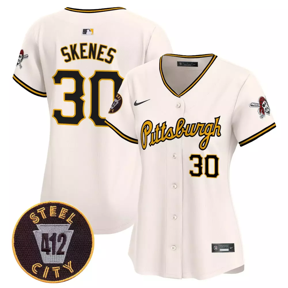 paul skenes cream womens pittsburgh pirates 412 patch vapor premier limited jersey all stitched