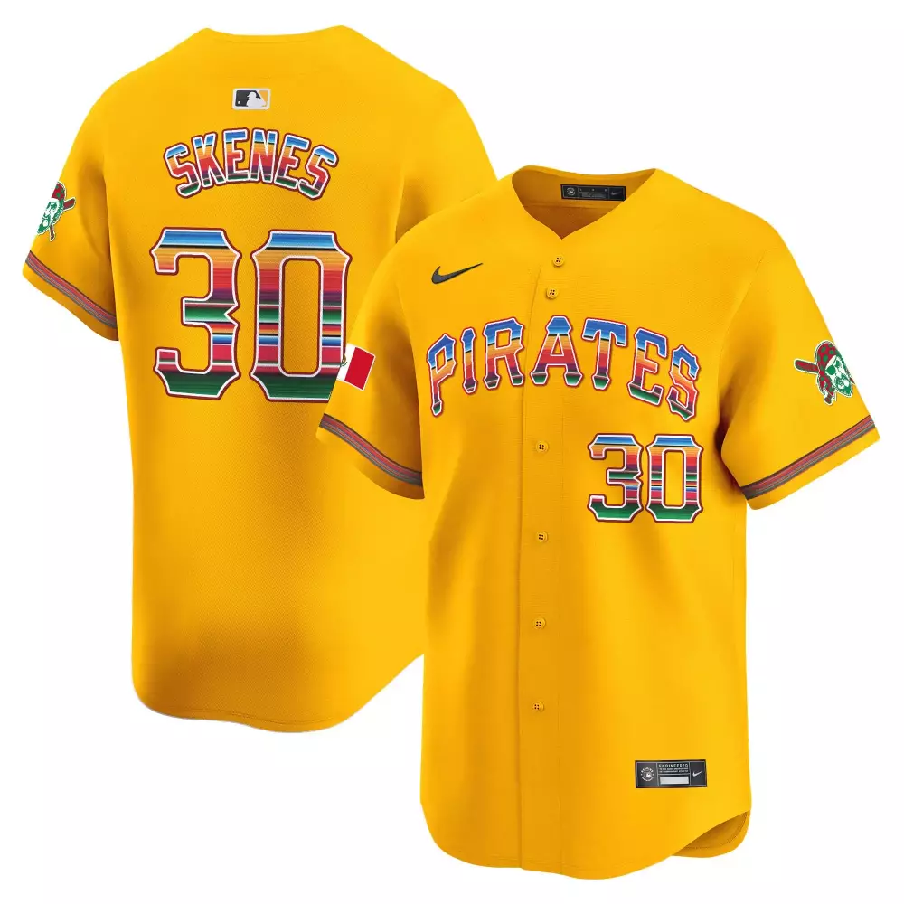 paul skenes gold mens pittsburgh pirates 412 patch vapor premier limited jersey v4 all stitched