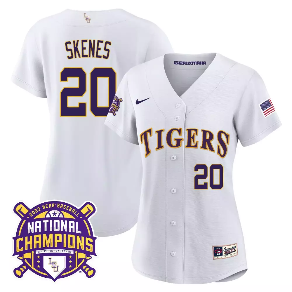 paul skenes white pinstripe mens lsu tigers college baseball world series jersey v2 all stitched
