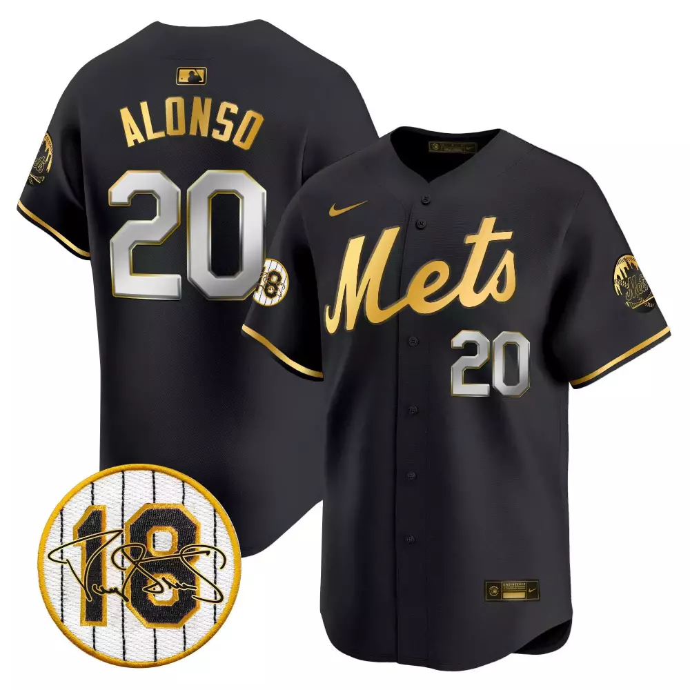 pete alonso black gold mens new york mets darryl strawberry patch vapor premier limited jersey all stitched