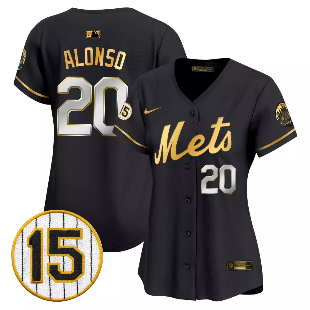 pete alonso black gold womens new york mets jerry grote patch vapor premier limited jersey all stitched