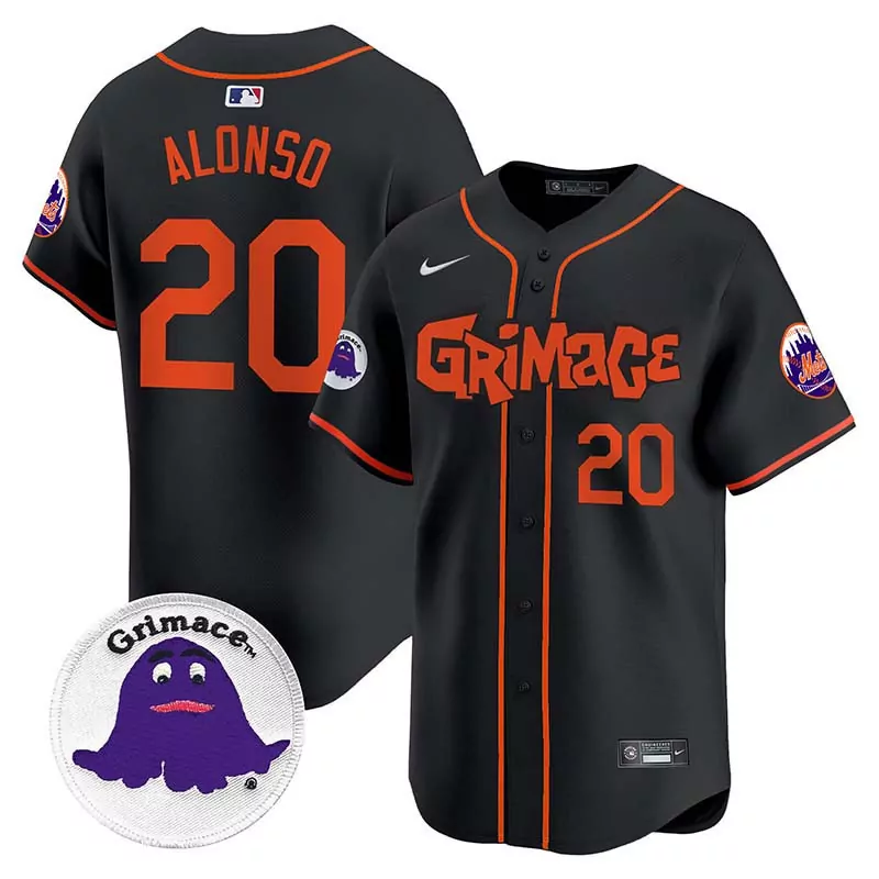 pete alonso black mens new york mets grimace vapor premier limited jersey v2 all stitched