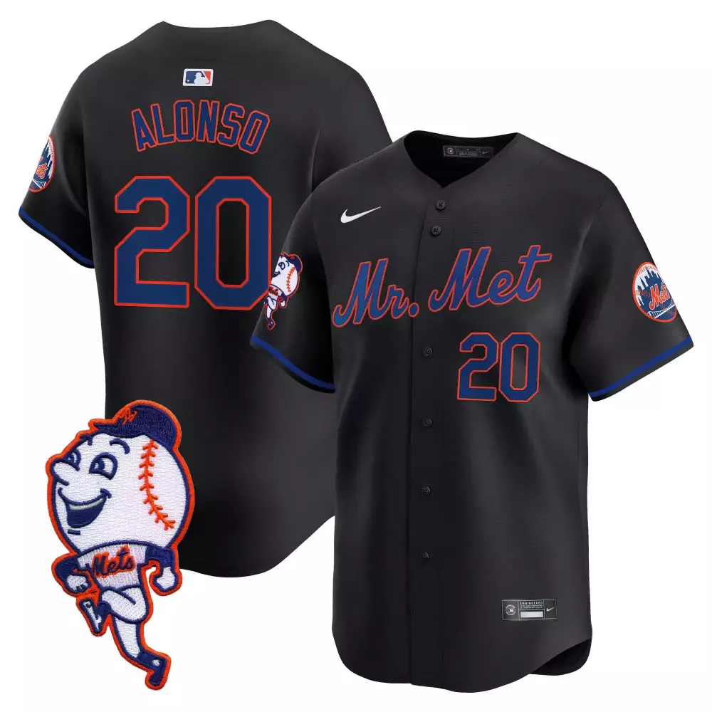 pete alonso black mens new york mets grimace vapor premier limited jersey v2 all stitched