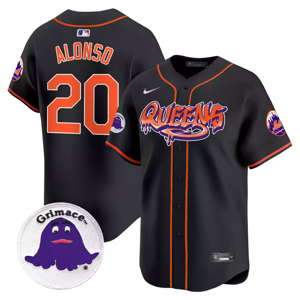 pete alonso black mens new york mets grimace vapor premier limited jersey v2 all stitched