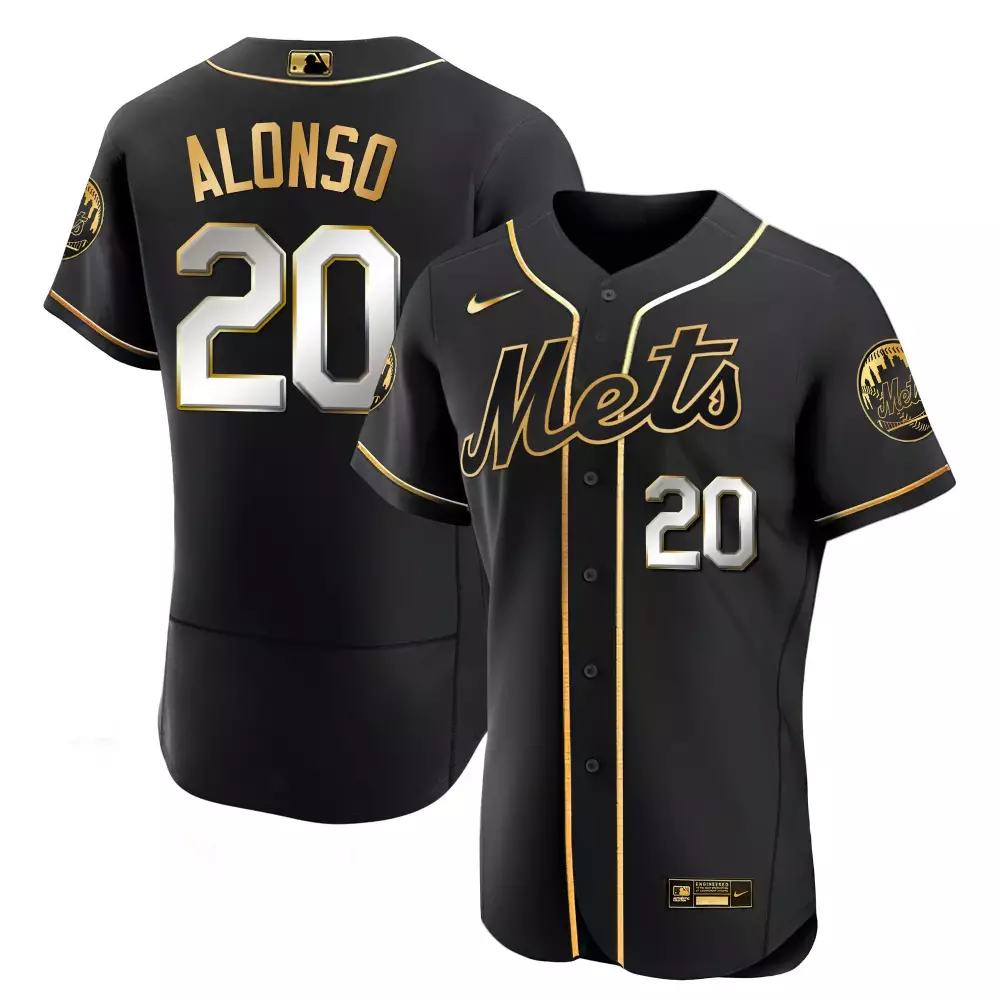 pete alonso flex black limited mens new york mets black limited gold jersey all stitched
