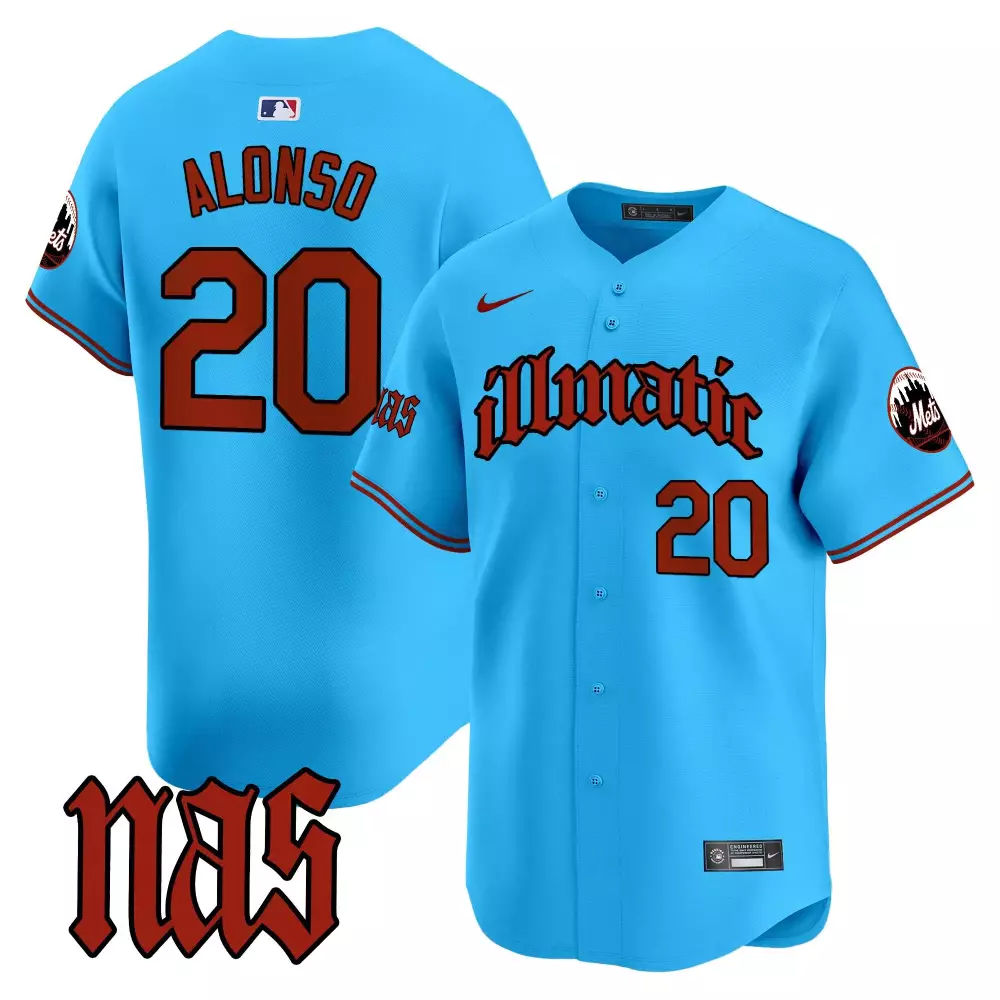 pete alonso light blue mens new york mets nas illmatic vapor premier limited jersey all stitched