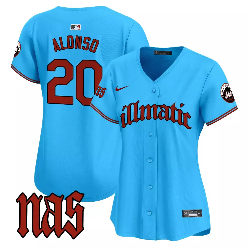 pete alonso light blue mens new york mets nas illmatic vapor premier limited jersey all stitched