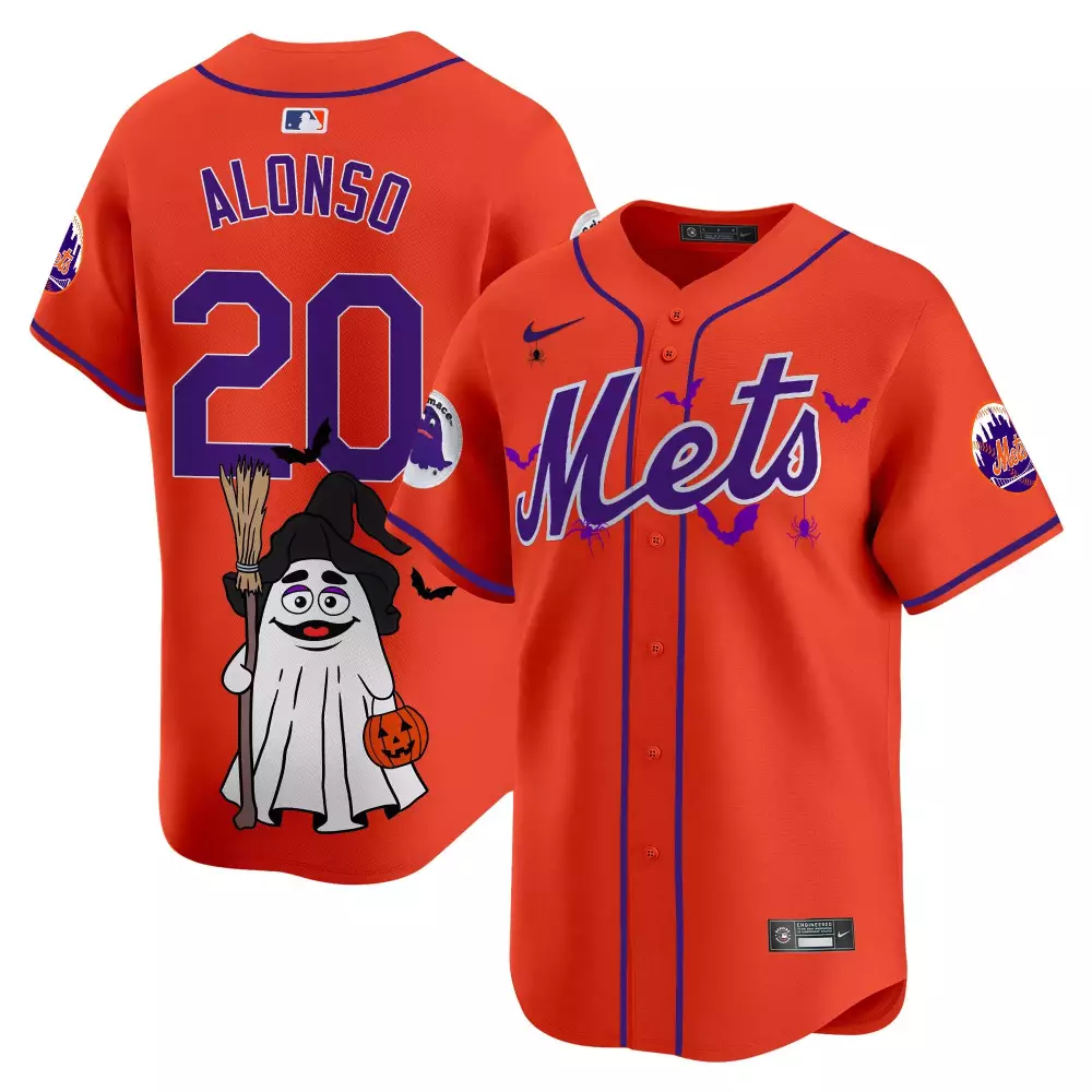 pete alonso orange unisex new york mets grimace halloween vapor premier limited jersey v2 printed
