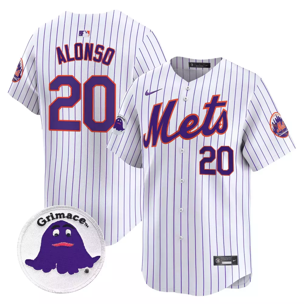 pete alonso orange unisex new york mets grimace halloween vapor premier limited jersey v2 printed
