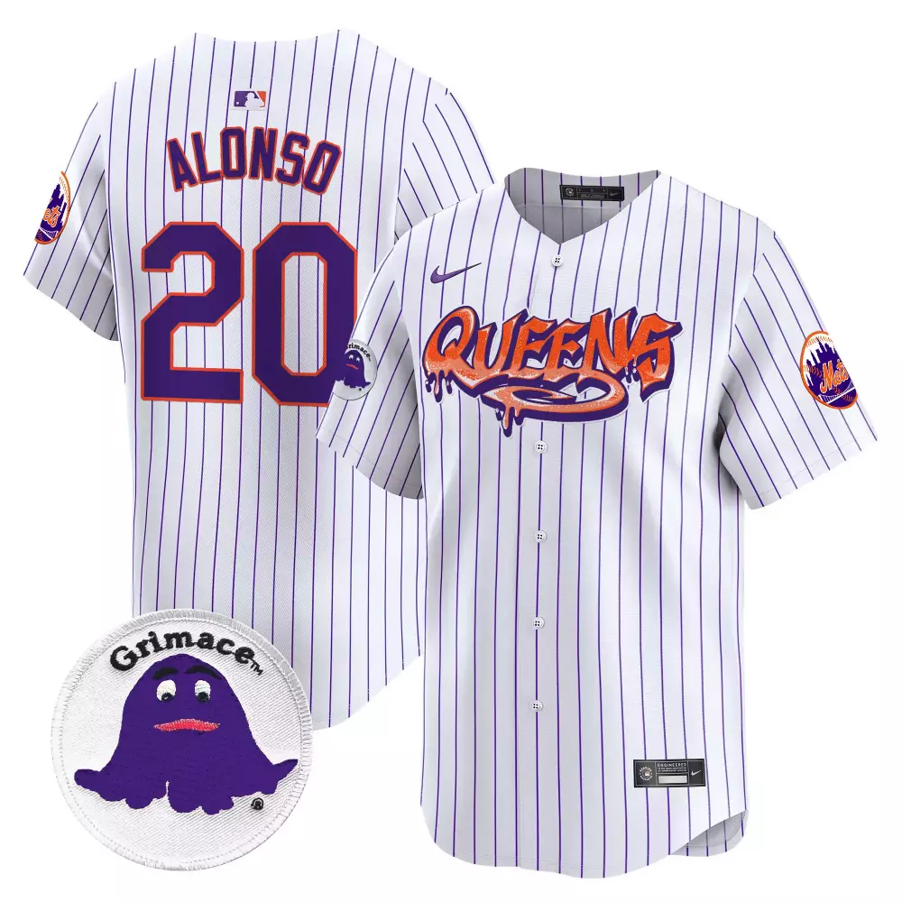 pete alonso pinstripe mens new york mets queens graffiti vapor premier limited jersey all stitched