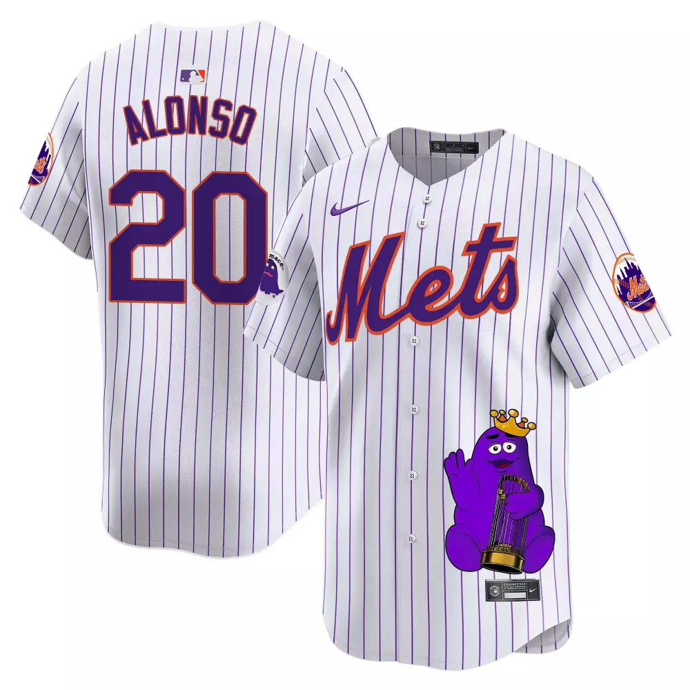 pete alonso pinstripe mens new york mets queens graffiti vapor premier limited jersey all stitched