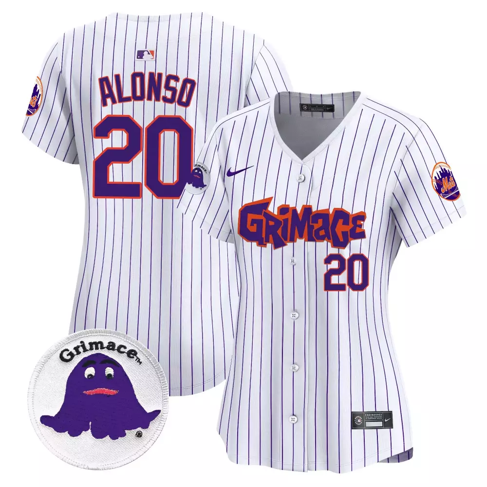 pete alonso pinstripe womens new york mets grimace vapor premier limited jersey v2 all stitched