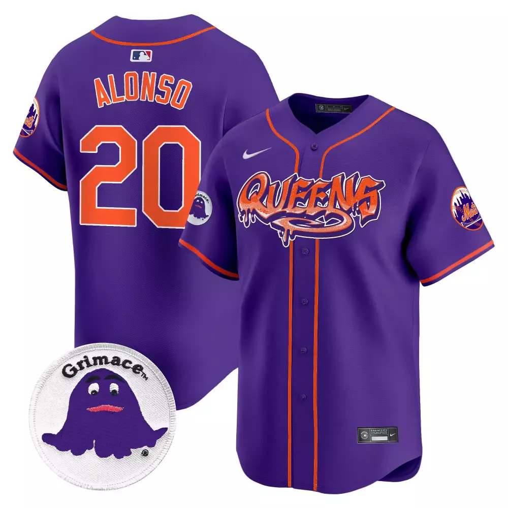 pete alonso purple mens new york mets queens graffiti vapor premier limited jersey all stitched
