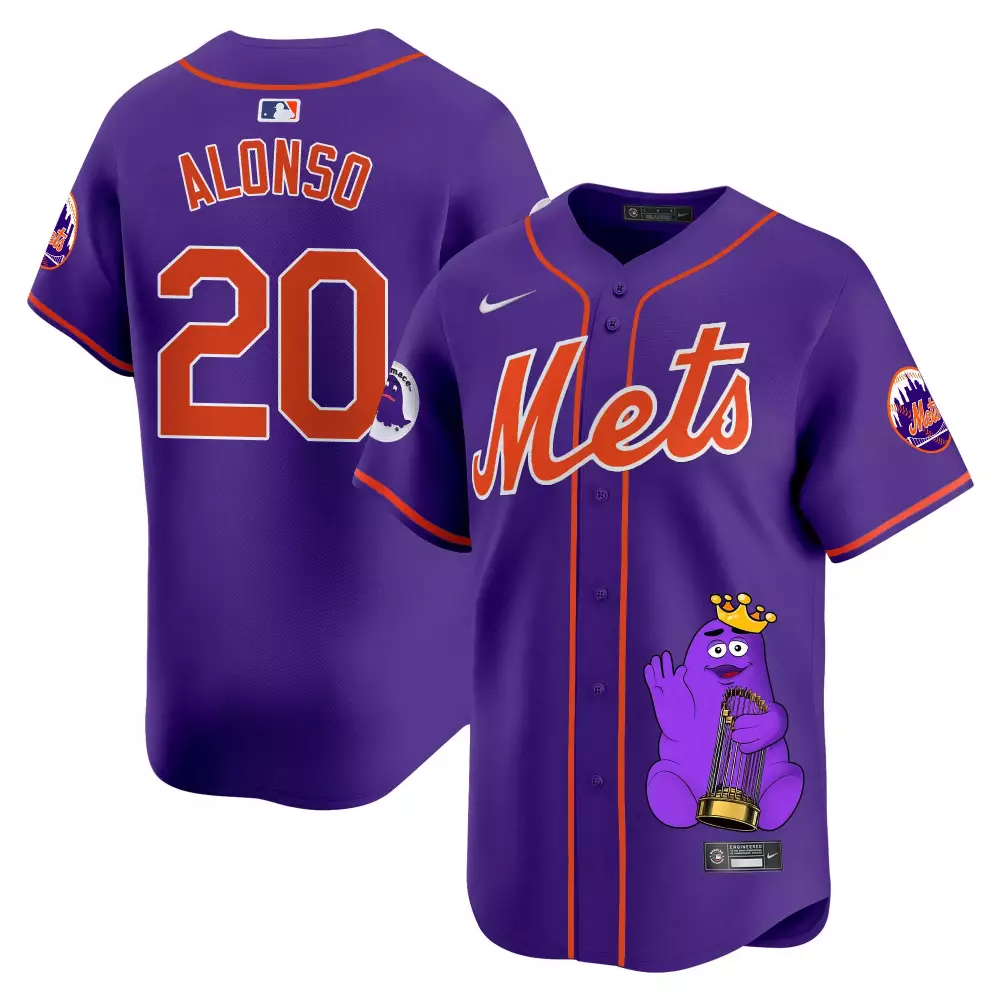 pete alonso purple mens new york mets queens graffiti vapor premier limited jersey all stitched